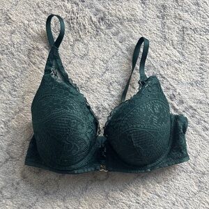 Aerie push up Lace Underwire Bra in Dark Green
